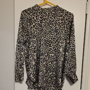 LOFT Animal Print Blouse